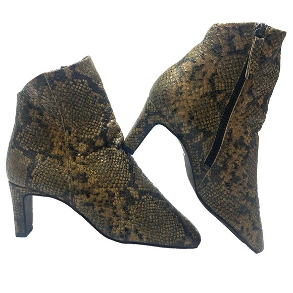 Free People Snakeskin Print Ankle Boots Zip Heels Size 36 US 6 Mobwife - Picture 3 of 16